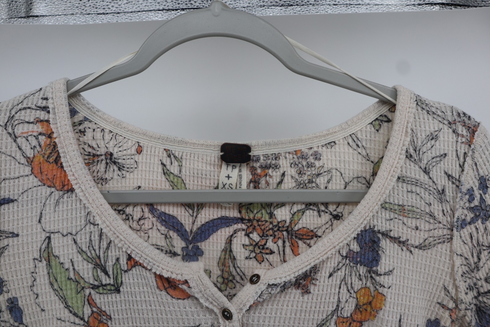 Free People We The Free Size XS Long Sleeve Botanical Floral Davis Thermal Top