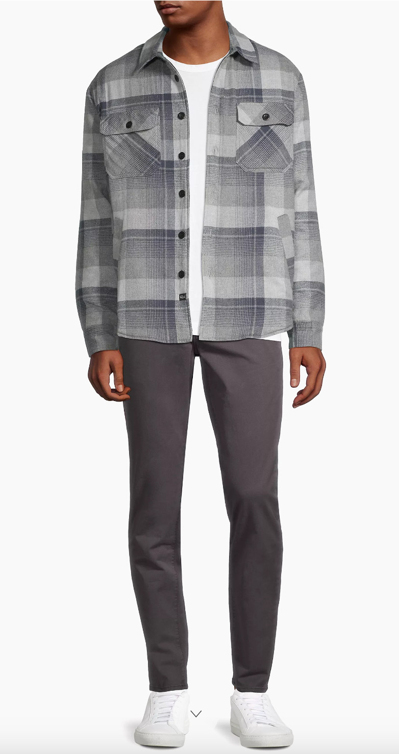 RAILS Worthing Checked Shirt Jacket In Grey Size M Orig. $228 NEW