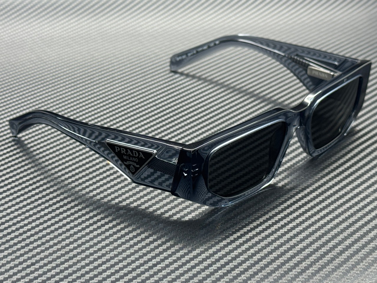 PRADA PR 09ZS 17T08Z Transparent Ocean Grey Men’s 54 mm Sunglasses