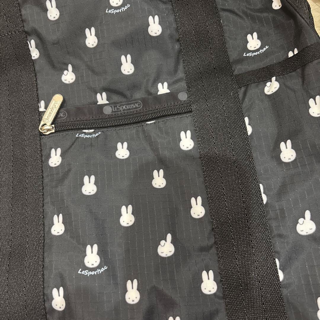 LeSportsac 2way Backpack White rabbit 13.8 x 12.6 x 4.9in From Japan Black