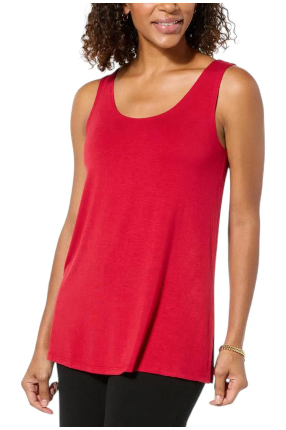 Colleen Lopez Women’s Knit Tank with Side Slits Red Rose