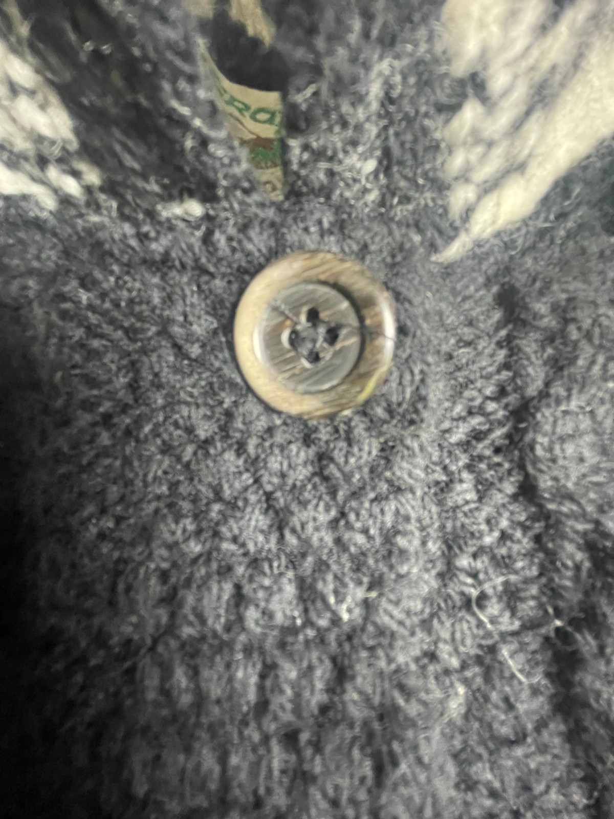 Aran Crafts Ireland Black Merino Wool Cable Knit Cardigan Sweater Women’s M