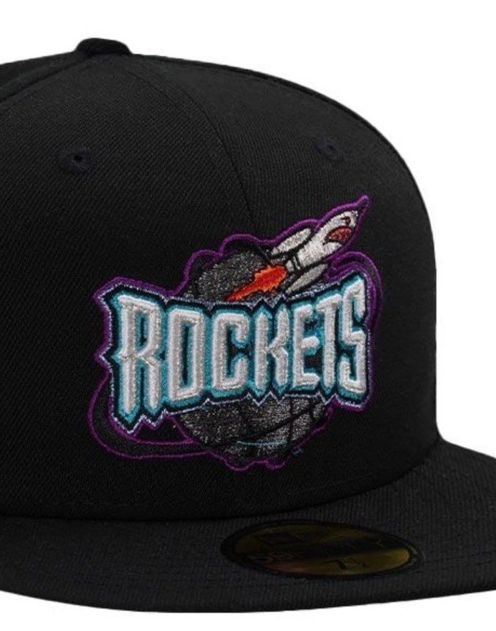 Houston Rockets🔥NewEra 59Fifty Sz. 7 3/8 Blk Purple Prime Edition Limited*Rare*