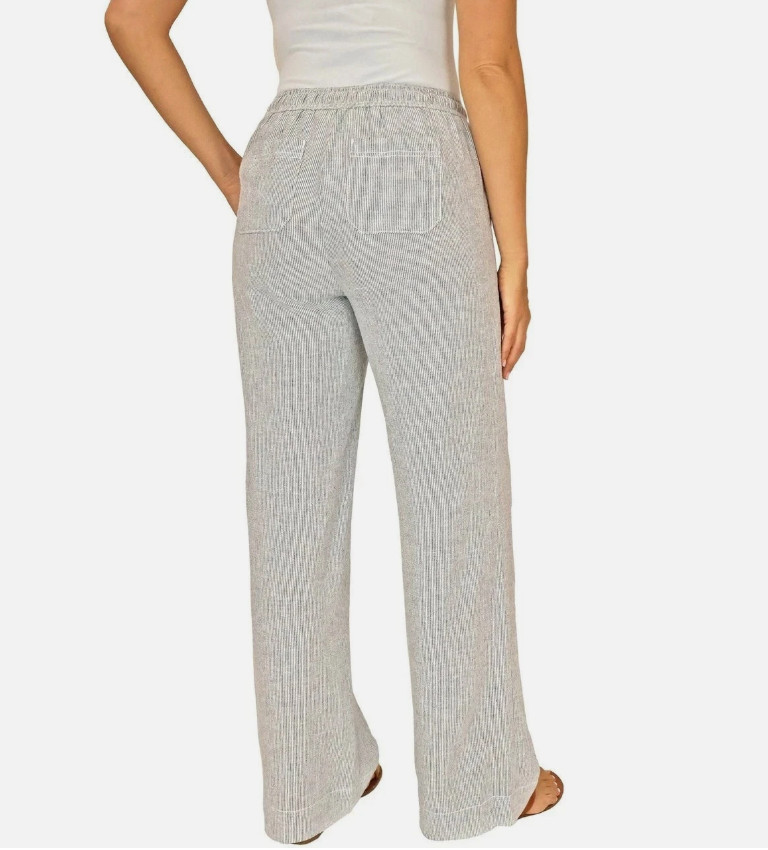 Briggs Women’s Pull-On Linen Blend Pant, Multi, XL
