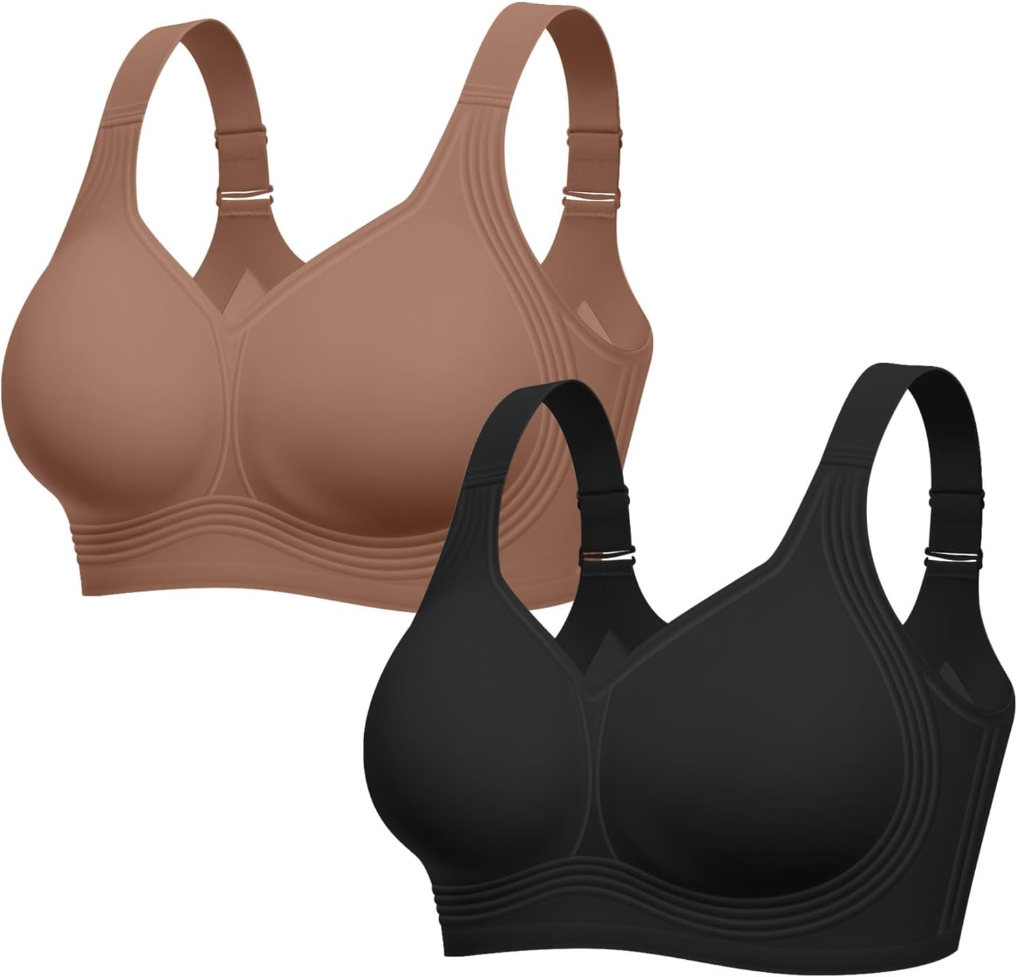 Supportive Wireless Push-Up Bra for Women – Full Coverage Seamless Plus Size