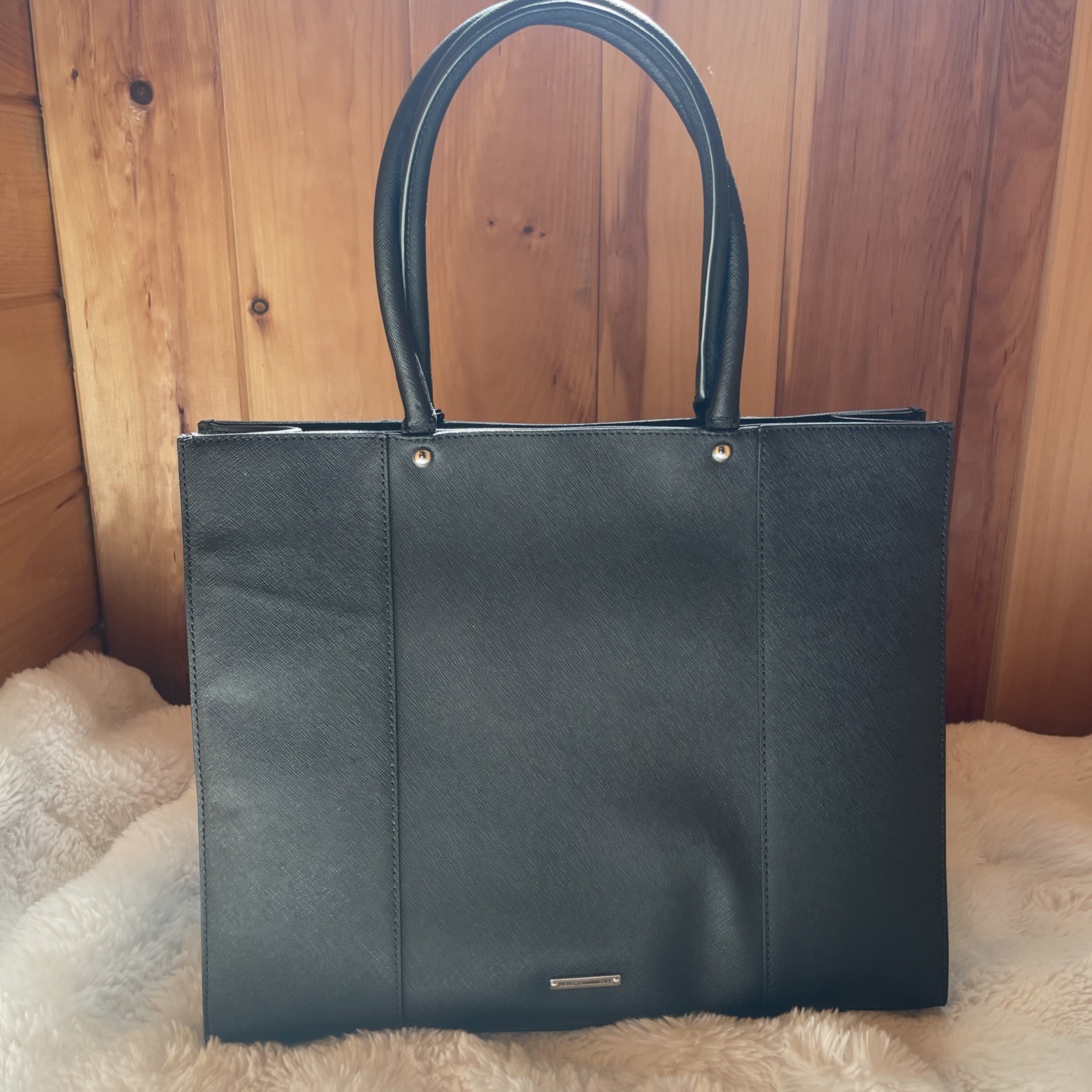 Rebecca Minkoff Medium M.A.B. Tote Black Saffiano Leather Shoulder Bag