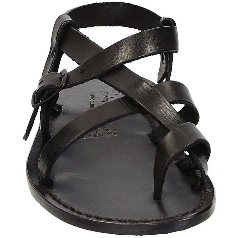 Gladiator sandals for men in black genuine calf leather Handmade in Italy
