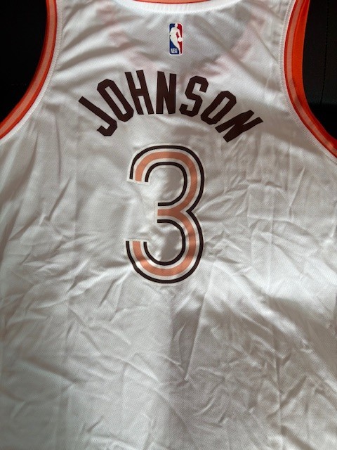 San Antonio Spurs Fanatics – Keldon Johnson – White/Brown/Orange – Mens Large