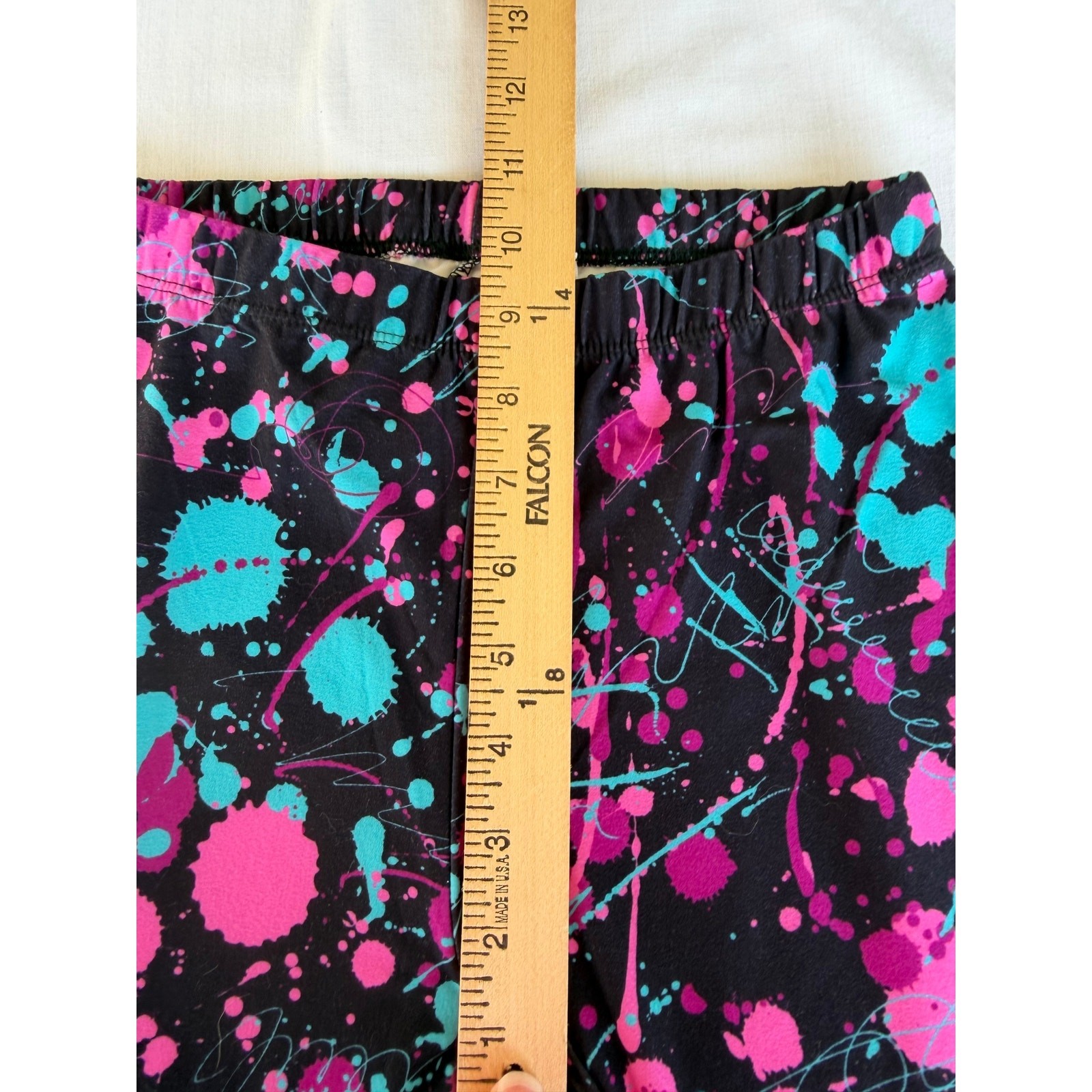 Y2K Retro Sissycos NWT Black Artistic Splash 80s 90s Funky Graffiti Leggings S