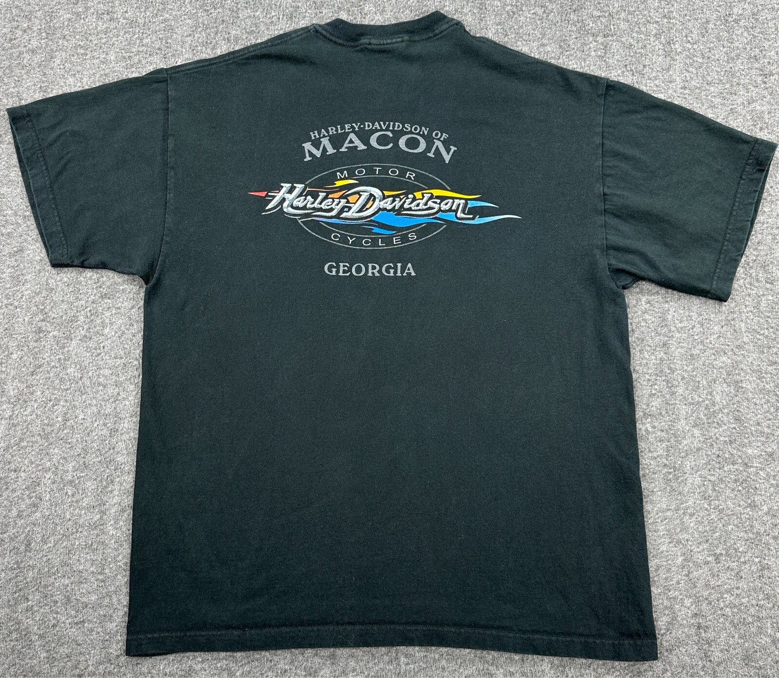 Harley Davidson Shirt Mens XL Black Tribal Macon GA Motorcycle Sword Dagger Tee
