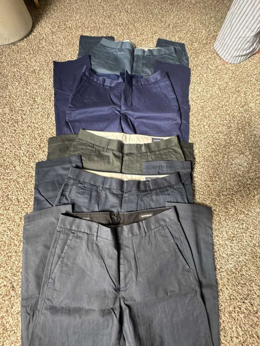 Bonobos Tailored Fit Chino Pants Lot of 5 Pairs 32×32 & 32×30