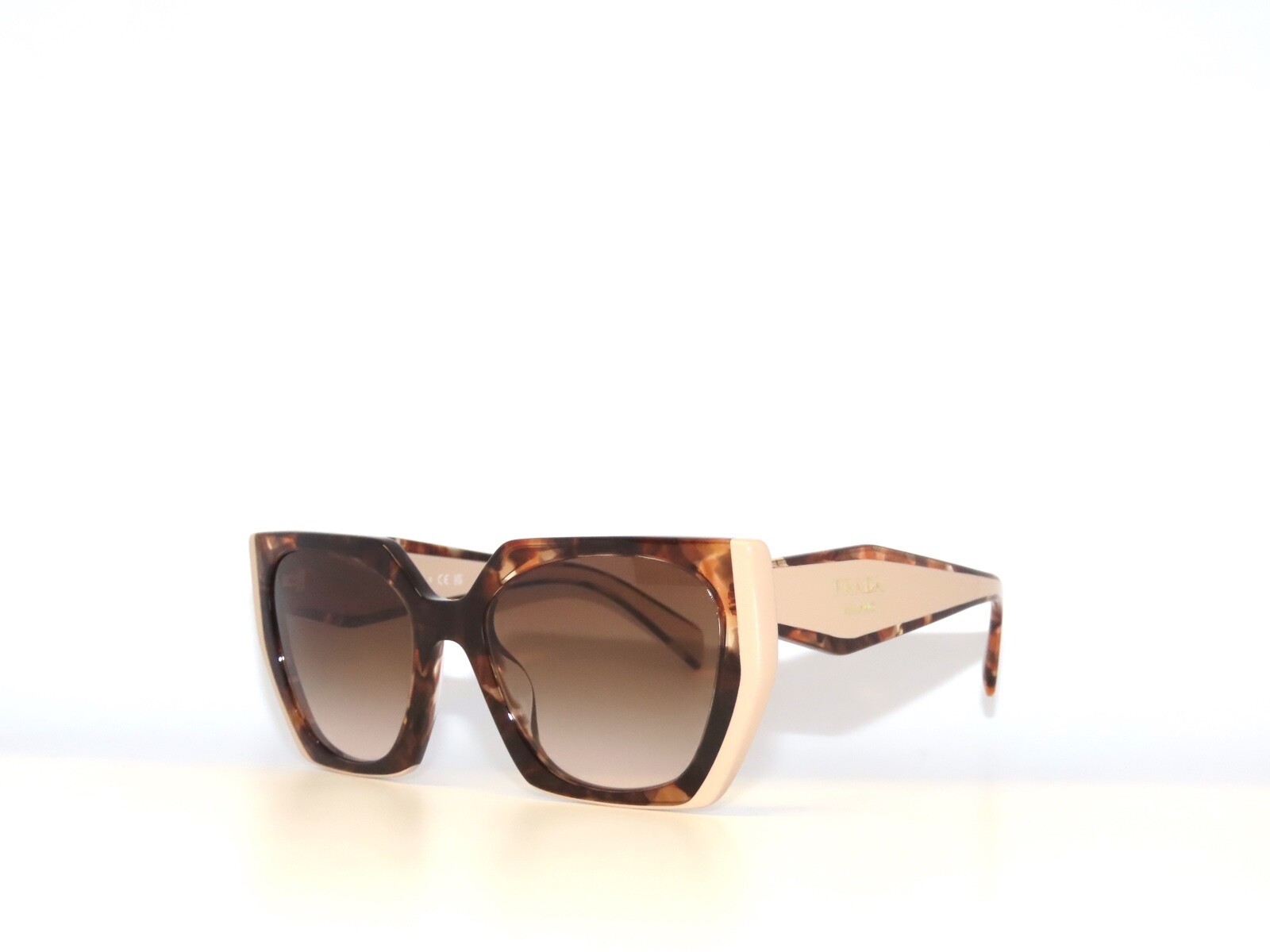 Prada 15WS 15 01R0A6 Tortoise Caramel Powder Brown Gradient Sunglasses PR15WS