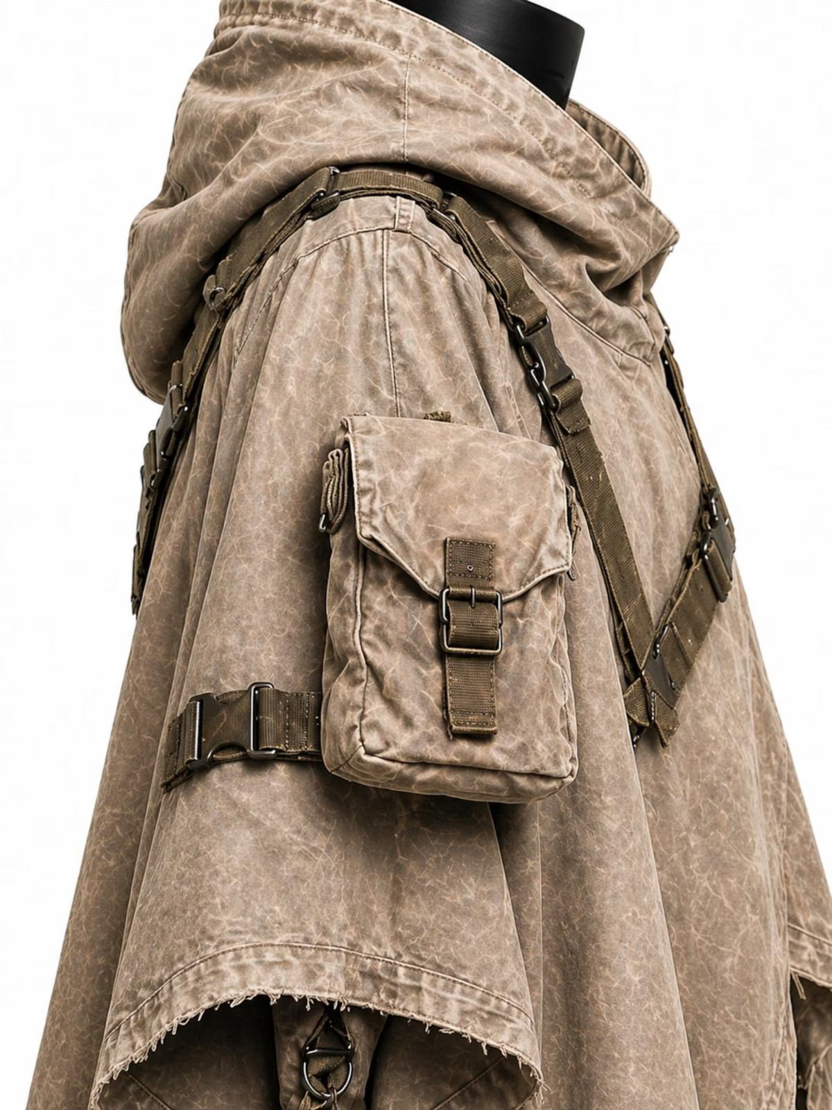 Men’s Hooded Tactical Poncho Cloak | Post Apocalyptic Ranger Cape