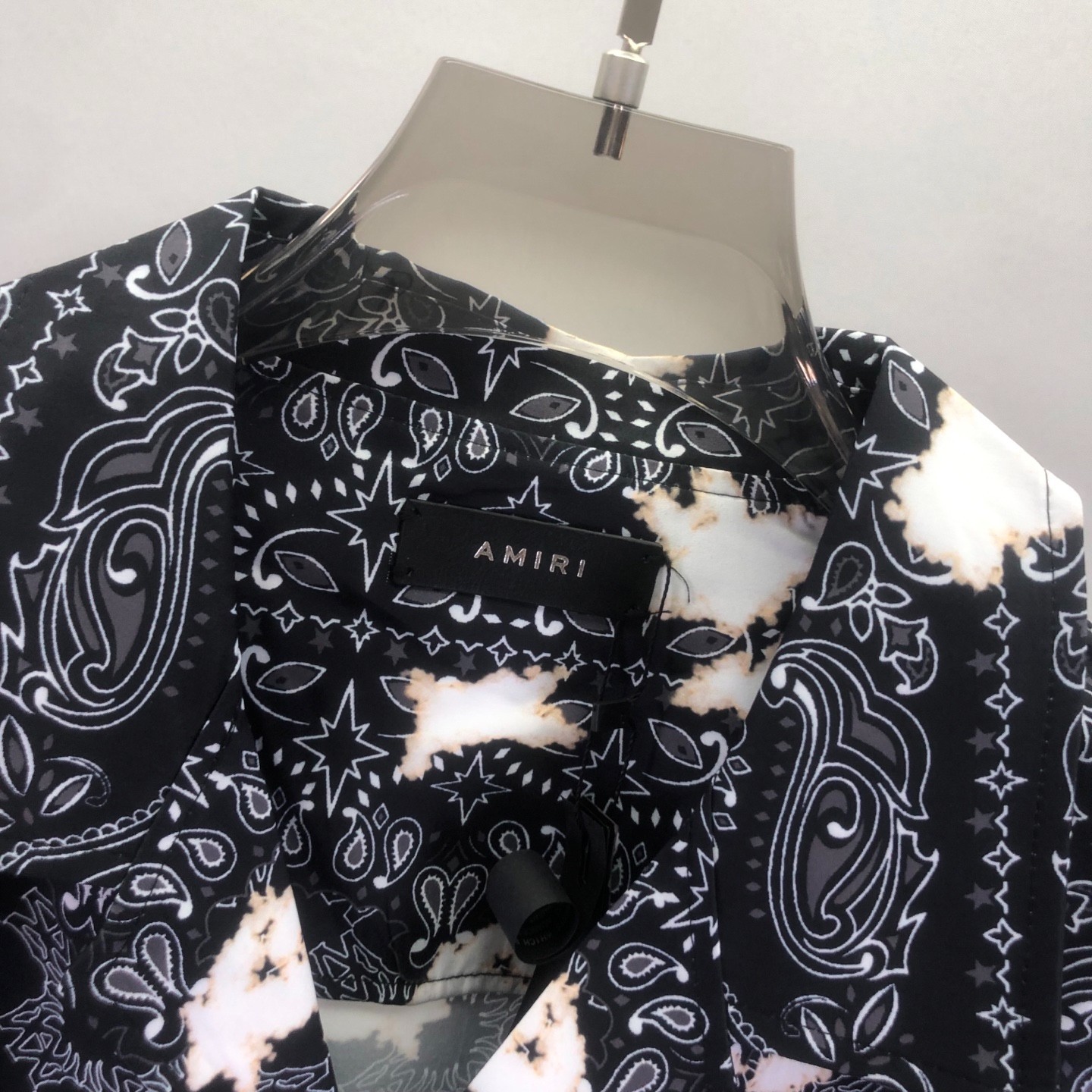 （US XL = Asian 3XL）Amiri Unisex Bleached Paisley Vacation Aloha Shirt