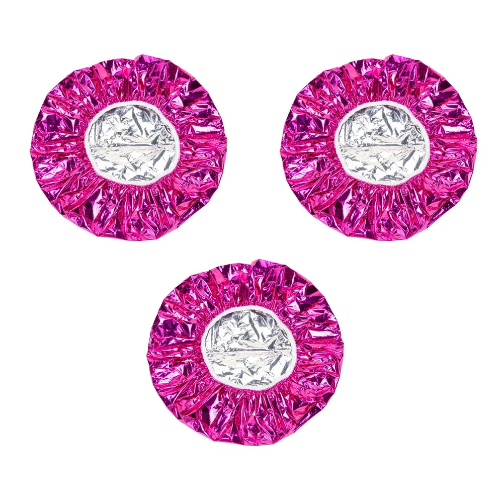 3/6pcs Rose Shower Cap Heat Insulation Aluminum Foil Insulation Hat Elastic Bath