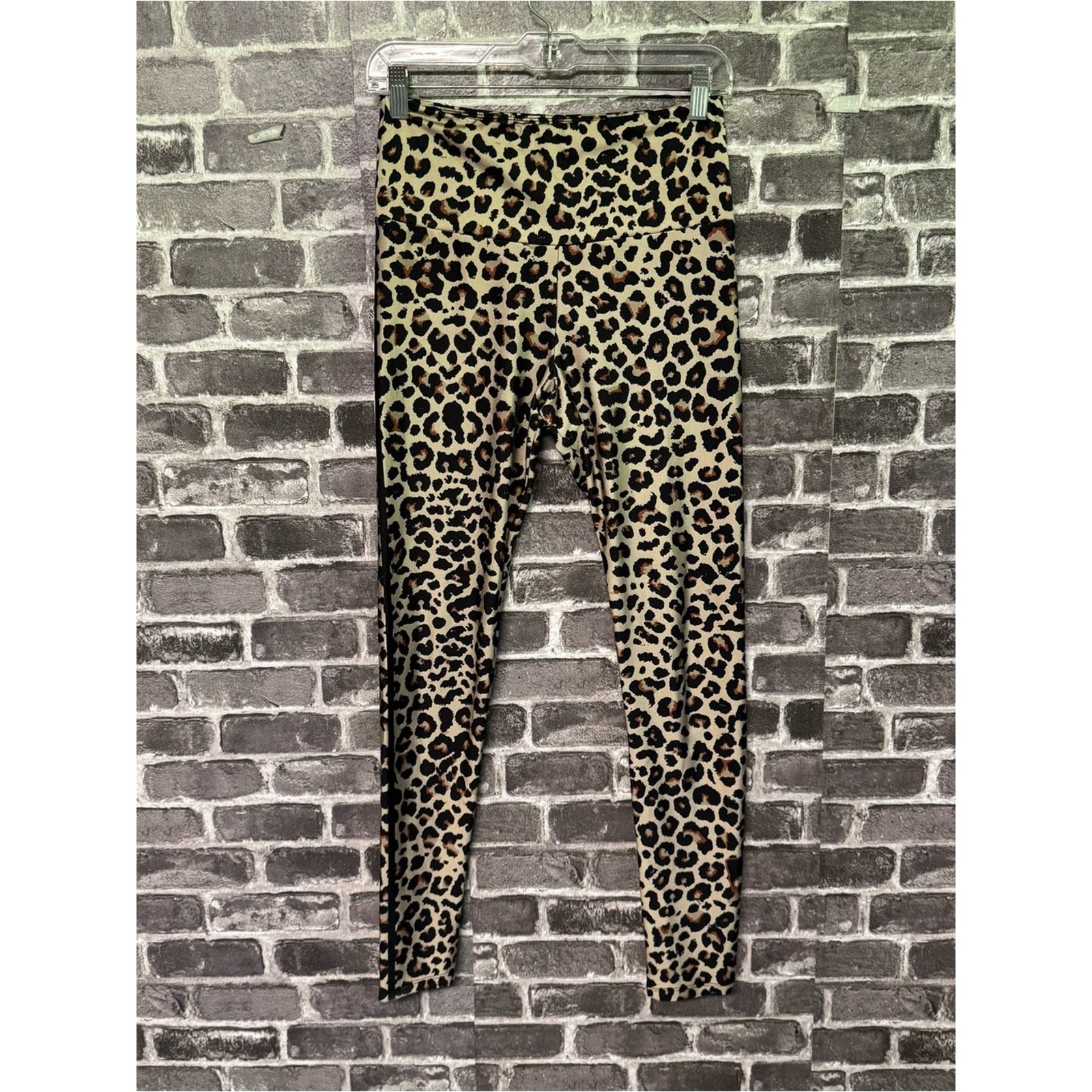 Goldsheep Classic Leopard Leggings brown black shine SIZE LARGE L