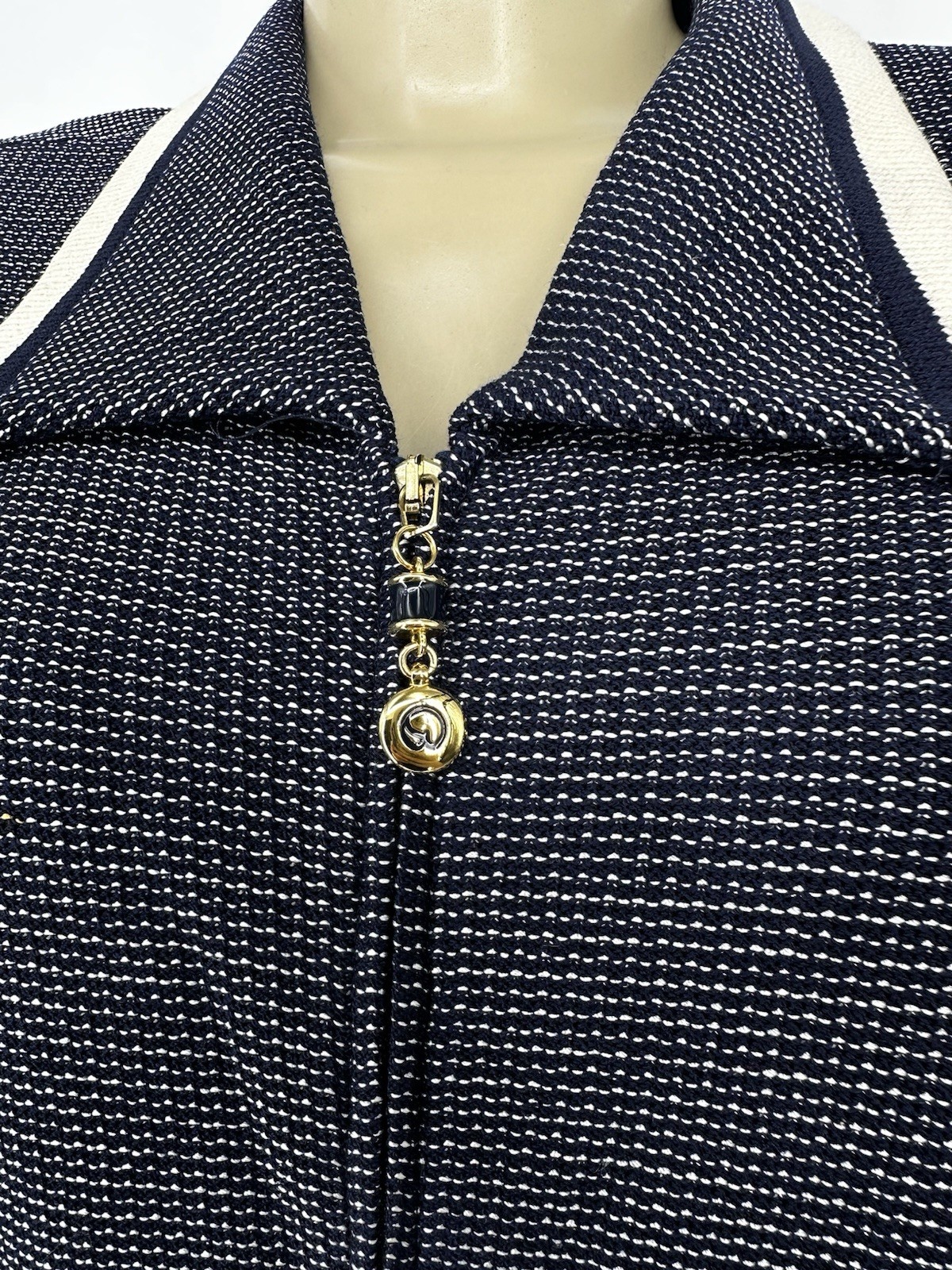 Vintage St. John Collection Marie Gray 8 Blazer Jacket Santana Knit Full Zip C23