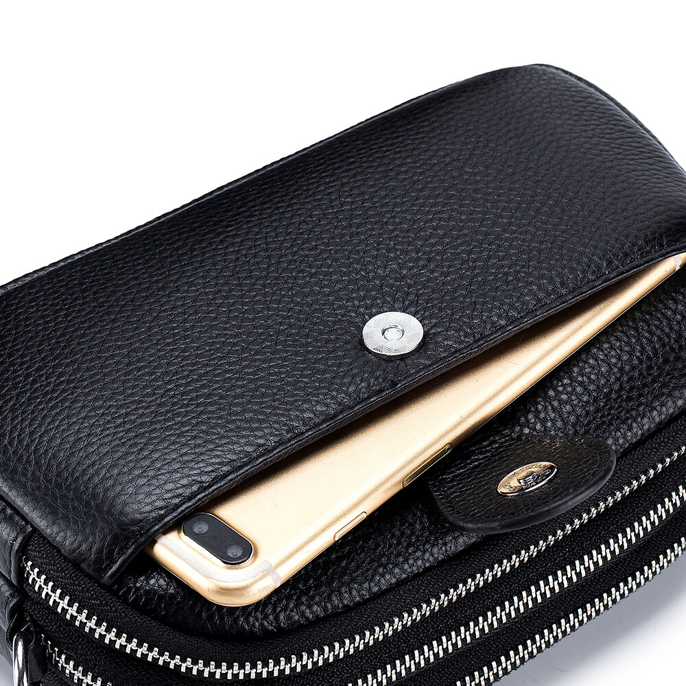 Womens Small Crossbody Bag Genuine Leather Shoulder Handbag Zip Cellphone Wallet