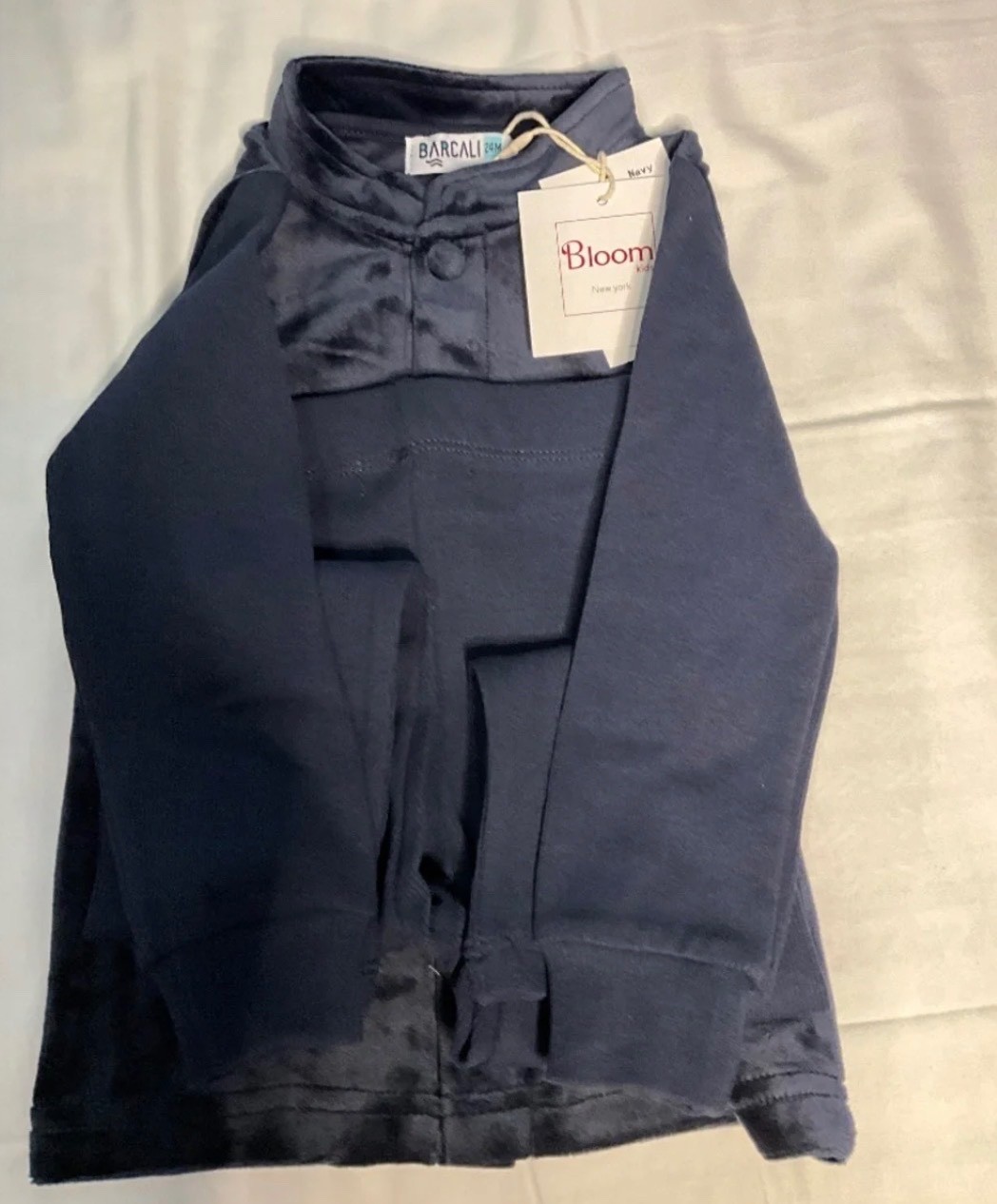 Bloom Kids Navy Velvet Jacket & Pants Set – Size 24M