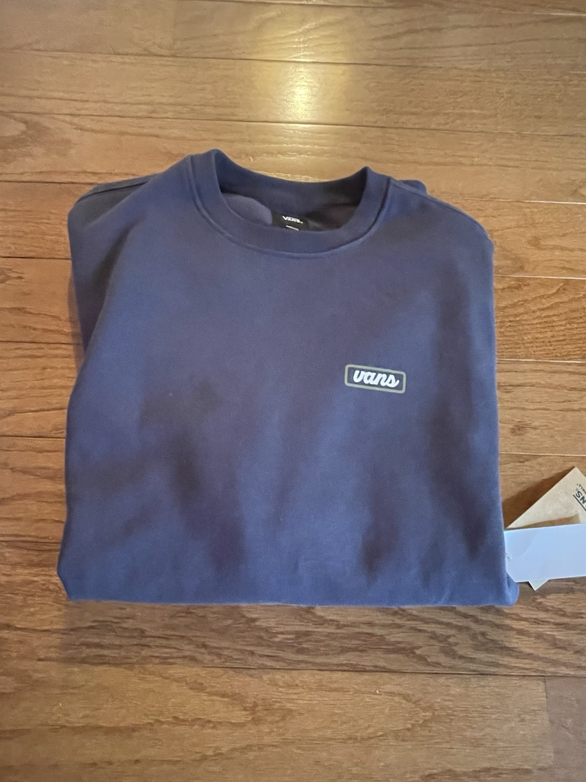 Vans Crew Sweatshirt Navy Classic Logo Pullover Men’s Size Large L NEW