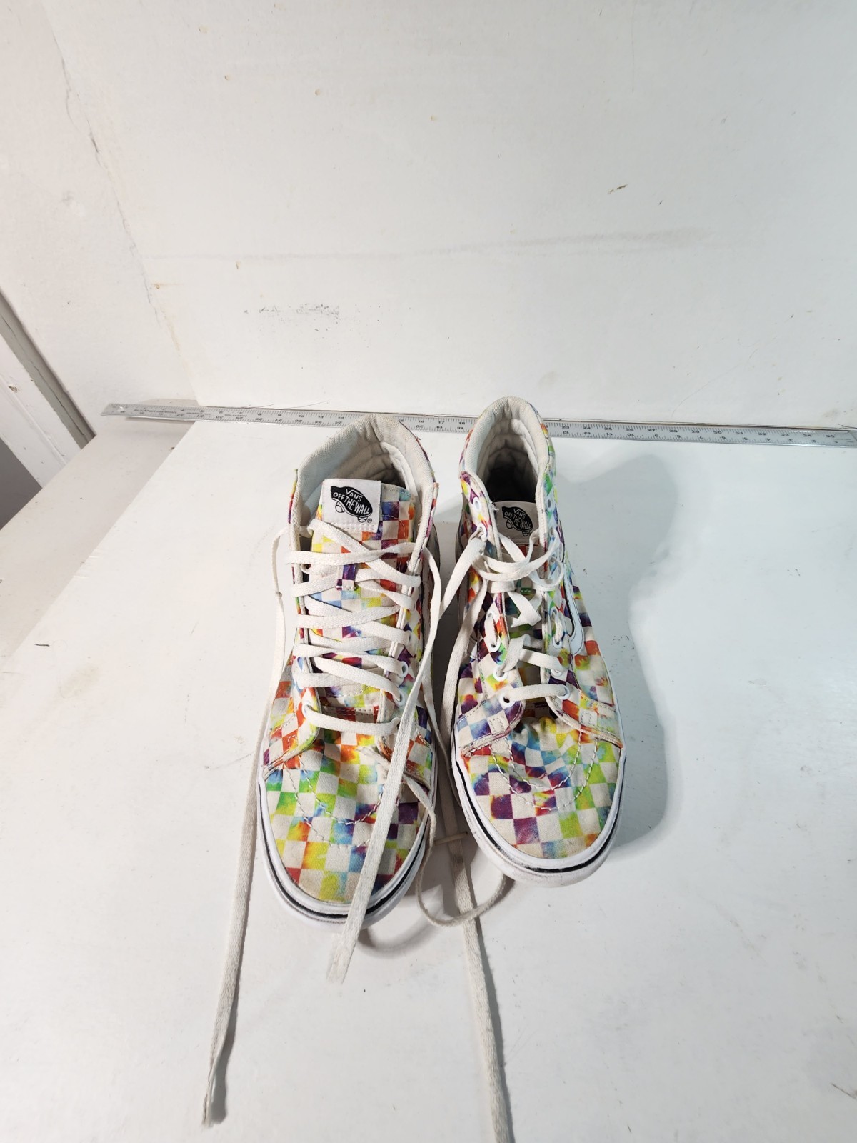 VANS Sk8-Hi Men’s Mid-Top Lace-Up Sneakers Multicolor Check Skate
