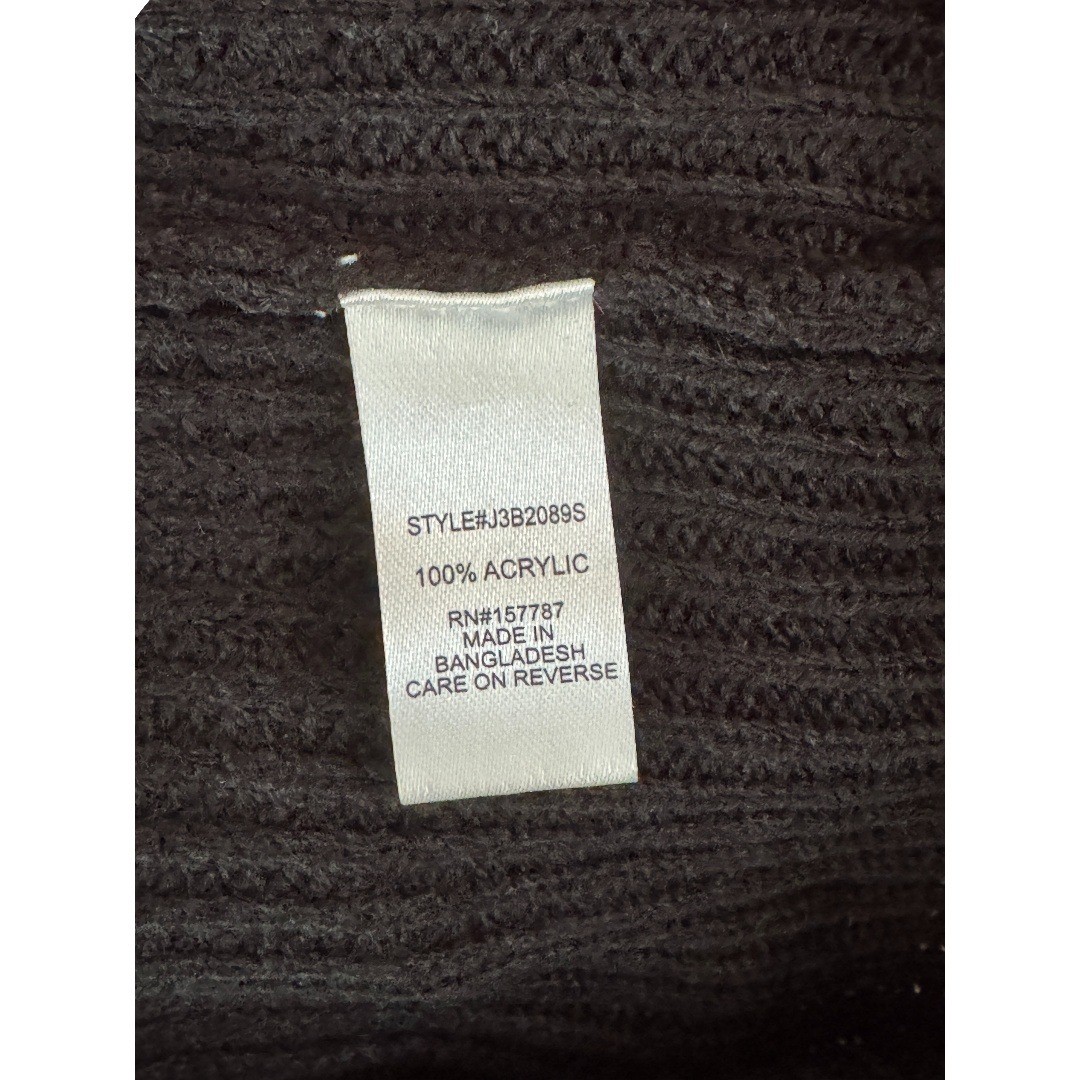 Full Circle Trends Black Double V Shaker Stitch Sweater Dress J3B2089S Large NWT