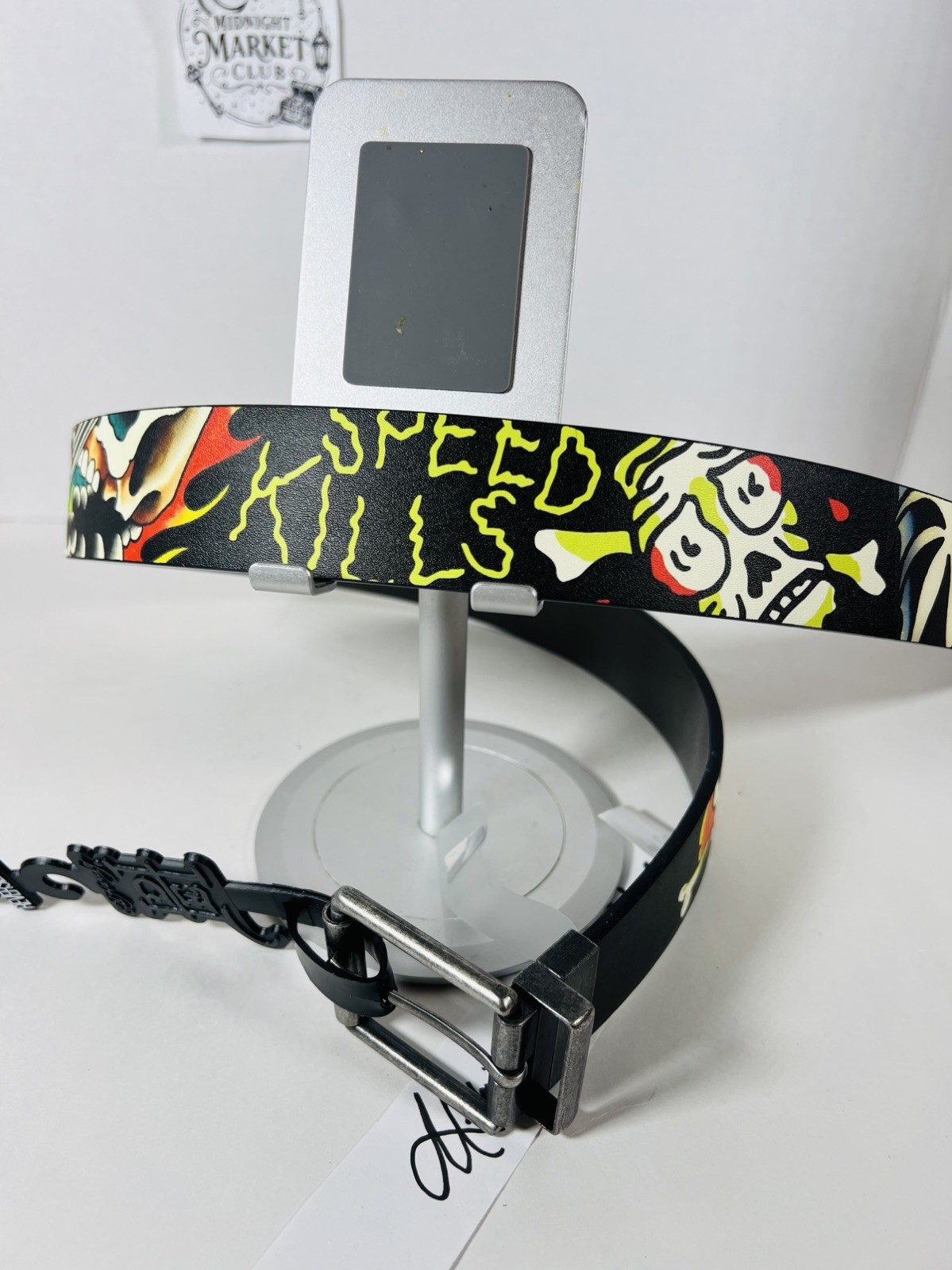 NWT Ed Hardy Men’s Skull Tattoos Reversible Leather Belt SZ 34 Punk Rock Y2K