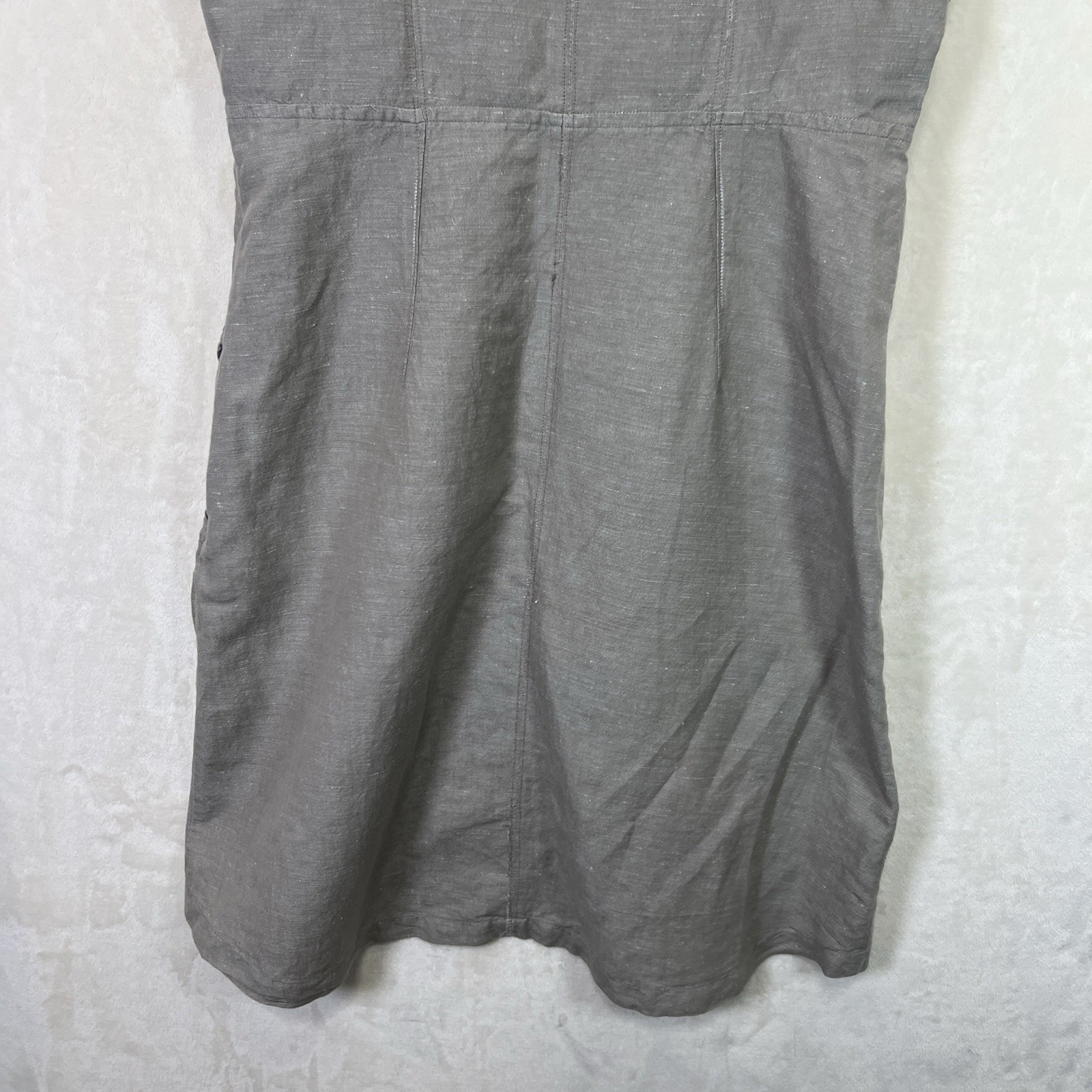 Freedom Trail By Kyodan Linen Blend Sundress Women L Beige Pockets Preppy Beach