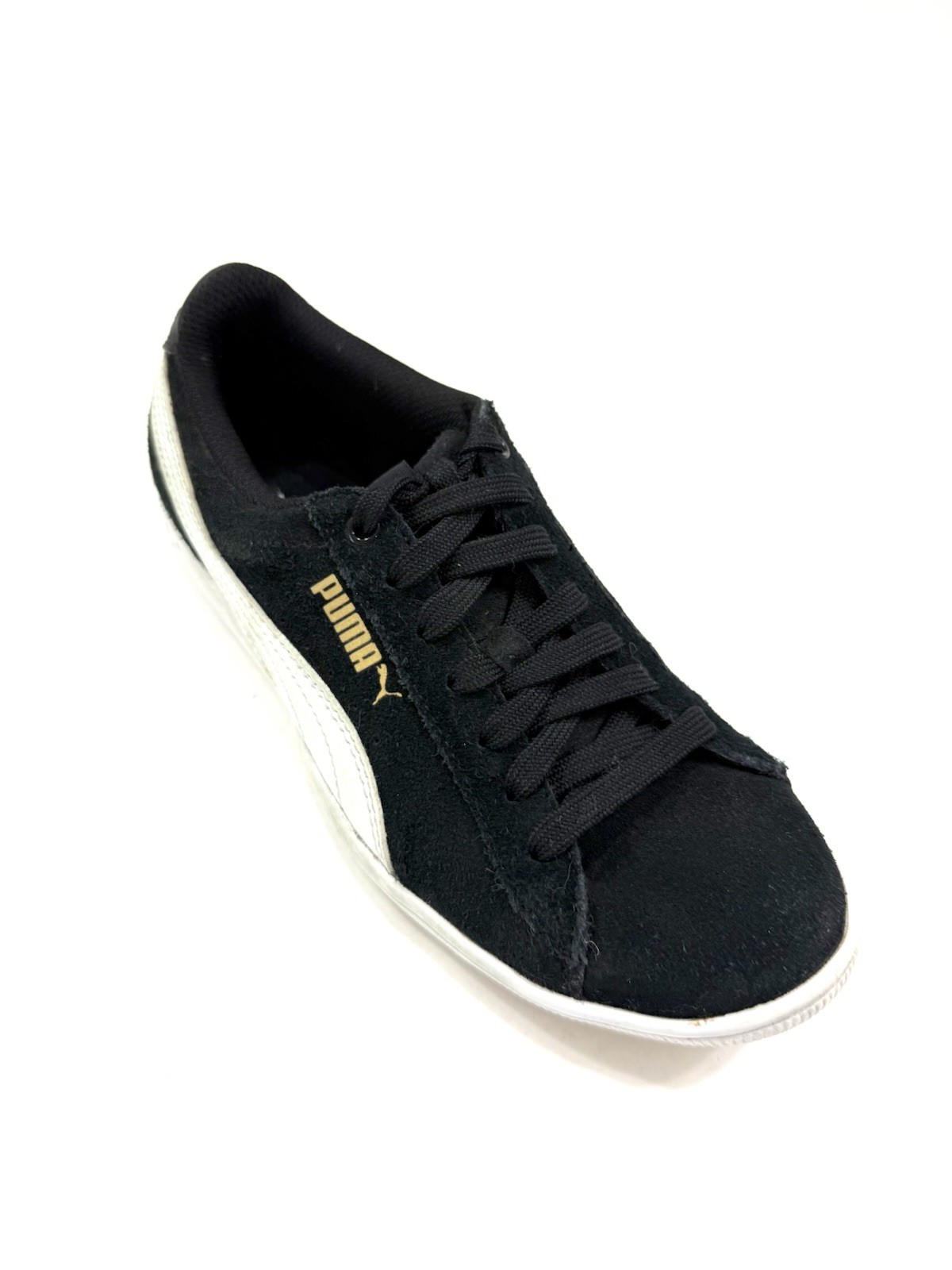 PUMA Classic Lace Up Youth Boys Black White Sneakers Casual Shoes 36 /22.5 CM
