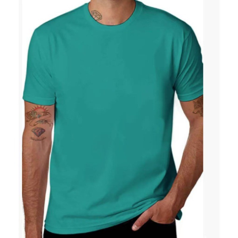 Unisex Solid Color Plain T-Shirt Classic Crew Neck Short Sleeve Basic Casual Tee