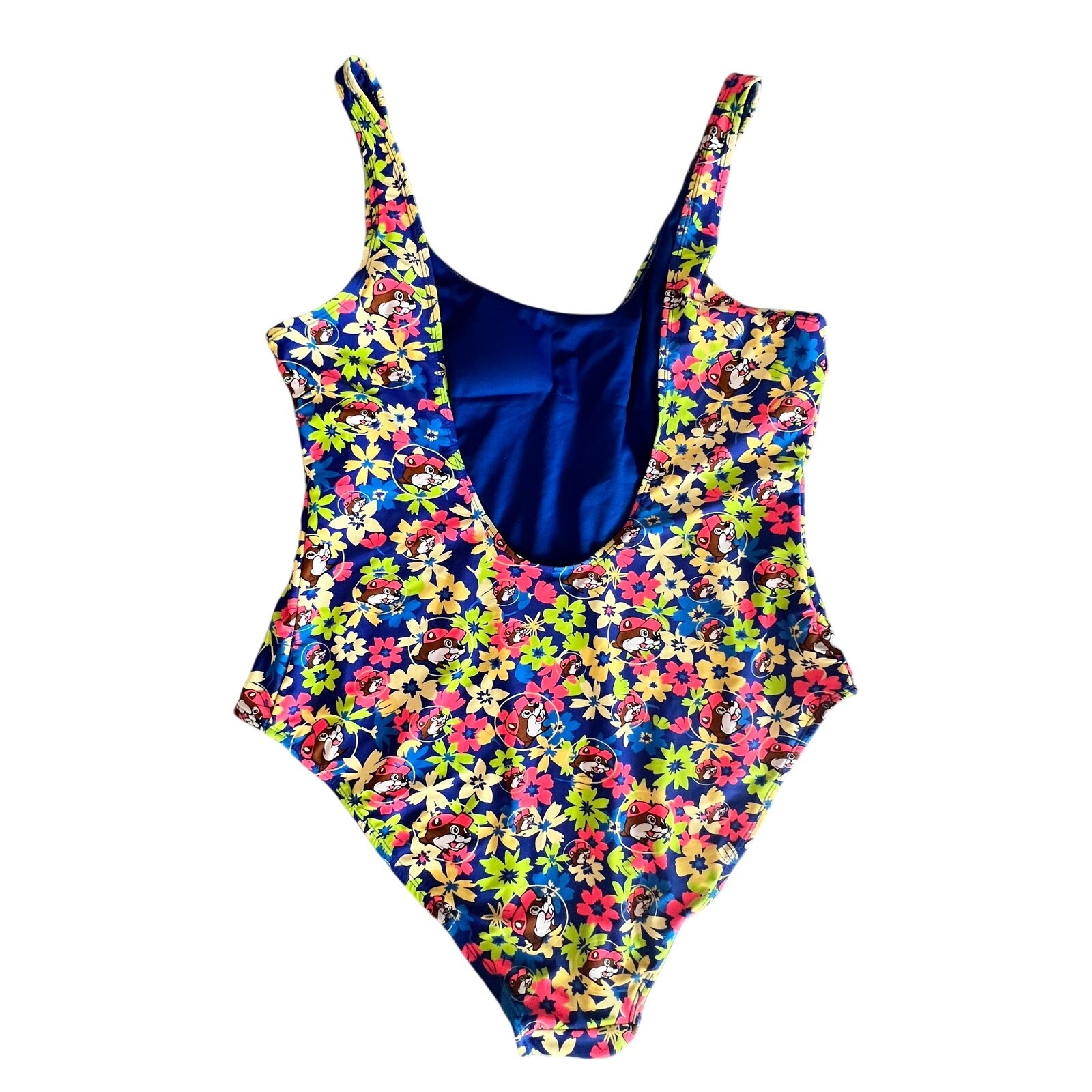 Buc-ee’s Womens One-Piece Swimsuit Size 2XLarge Blue Floral Tank Style