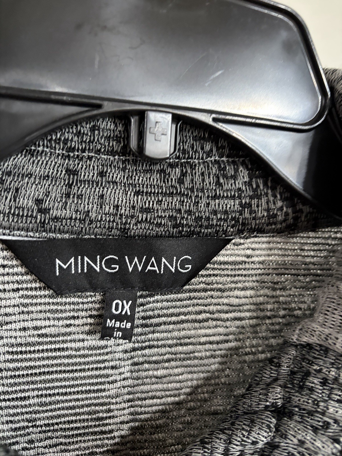 ming wang womens jacket cardigan gray stretch 0X XL designer work EUC C13