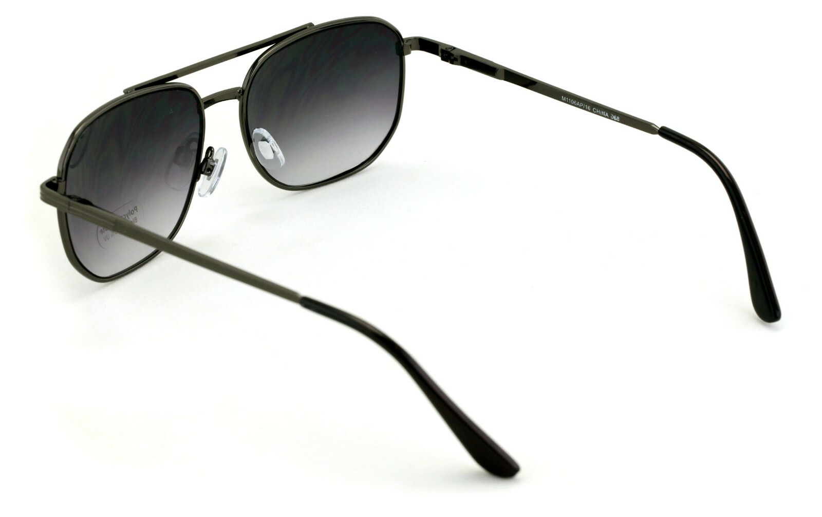 Metal Aviator Sunglasses – Gradient Lens Spring Hinge Square – Gold Black Brown