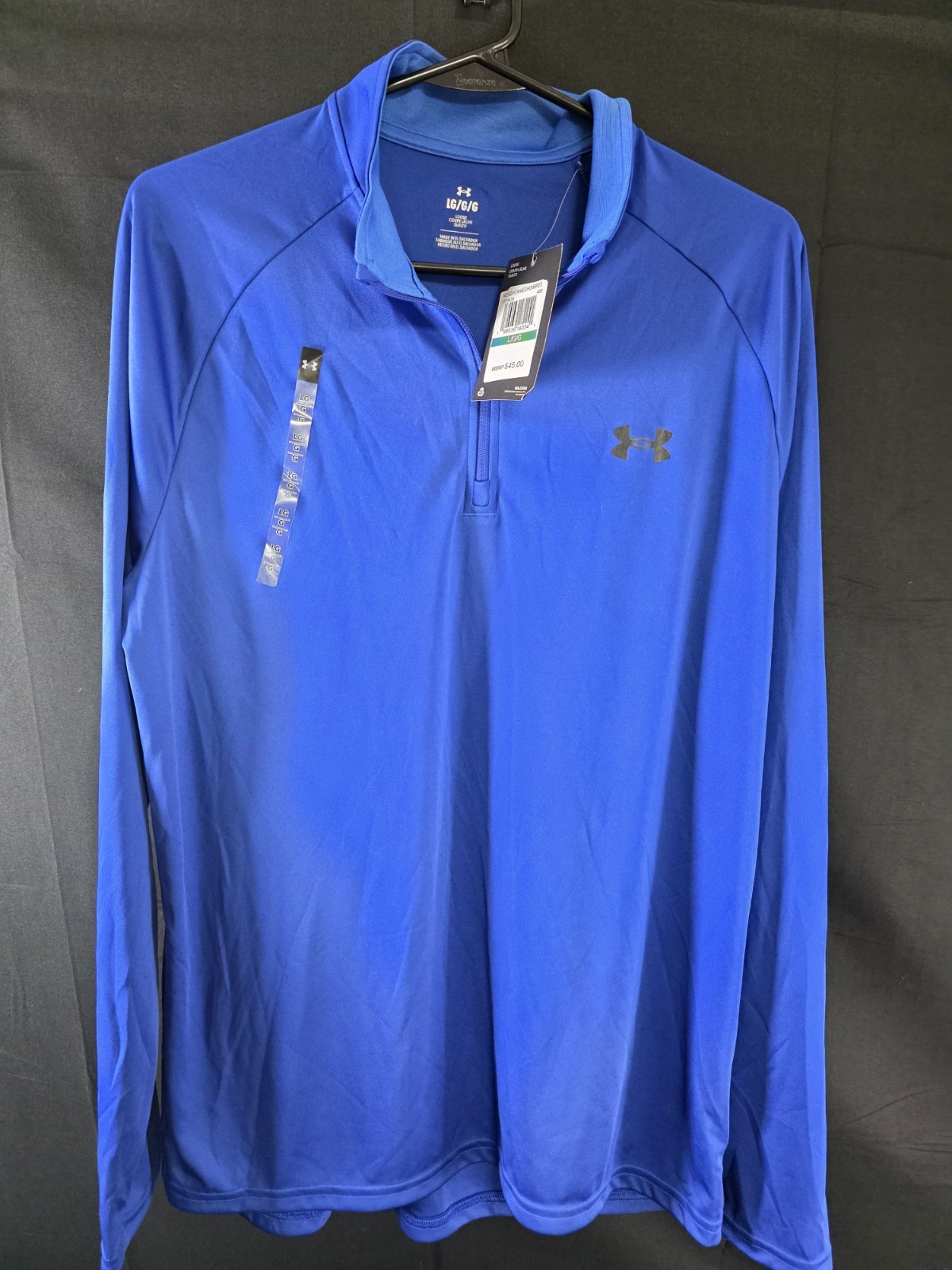 NWT Under Armour Tech Loose Fit Pullover Track Jacket Sweat Shirt Men Royal Blue