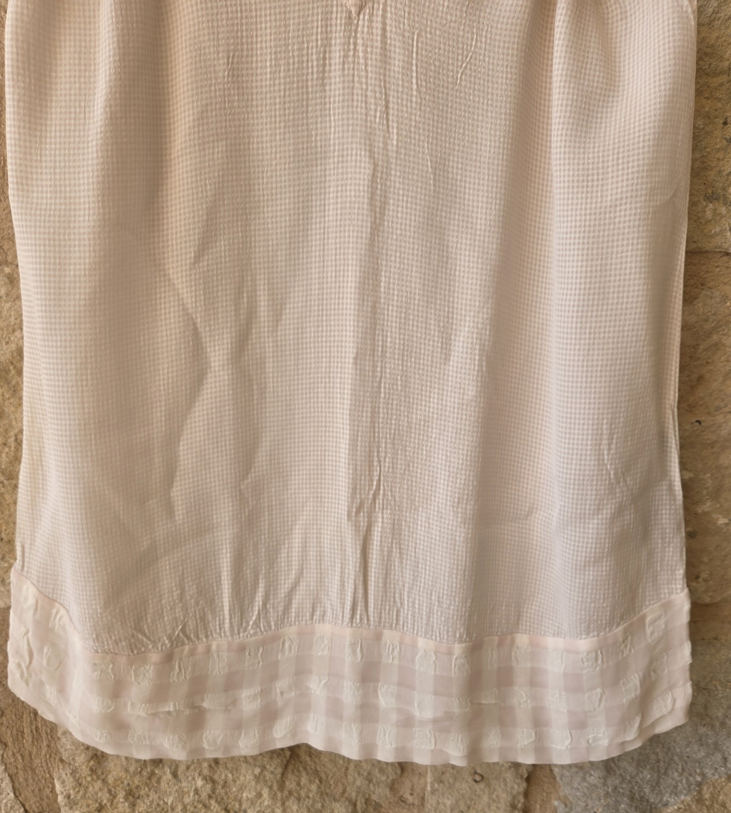 Massimo Dutti Pastel Pink Gingham V-neck Camisole Top