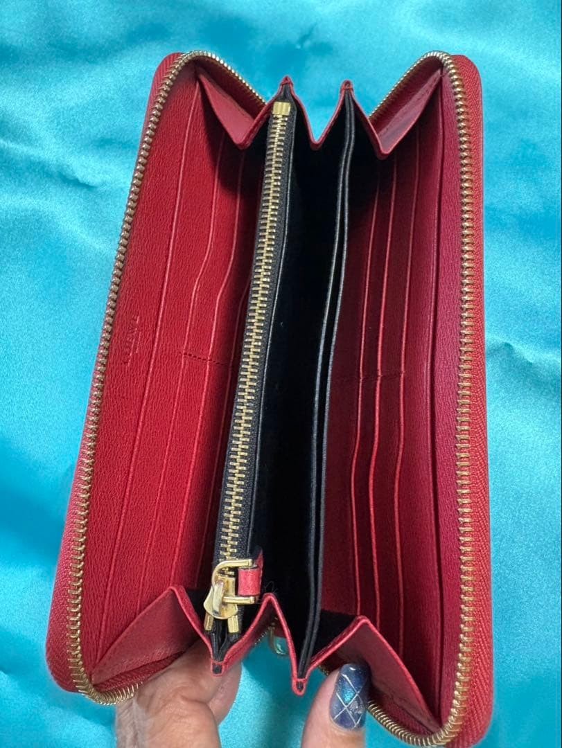 LOEWE Anagram Round Zipper Red with scratches and stains