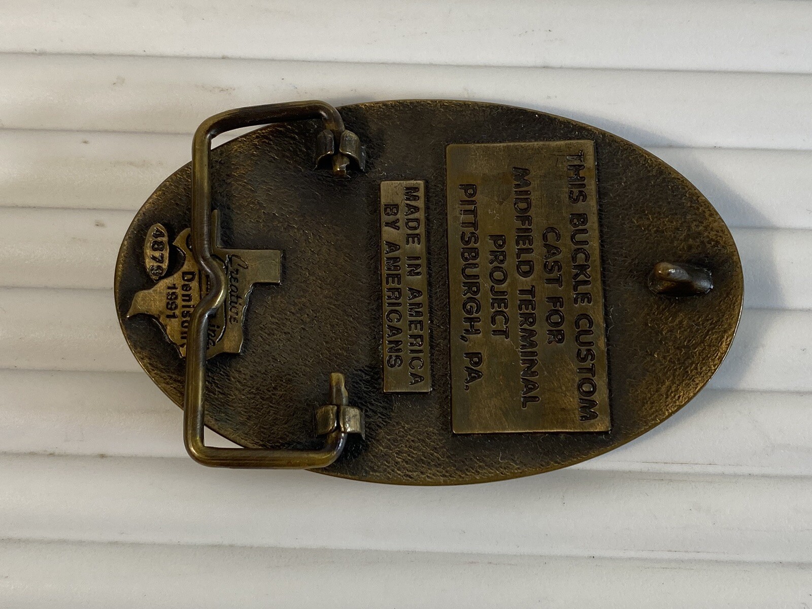 Commissioners Safety Award Midfield Terminal Project Belt Buckle Plate 39E88