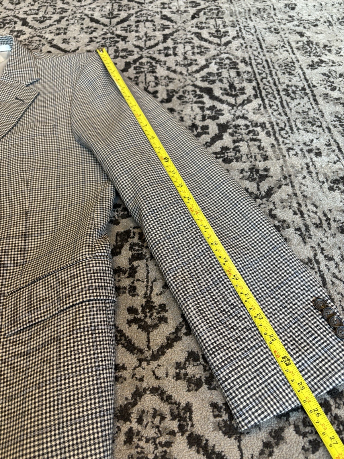 Current John W Nordstrom hounds tooth check sky blue window pane sport coat 44 R