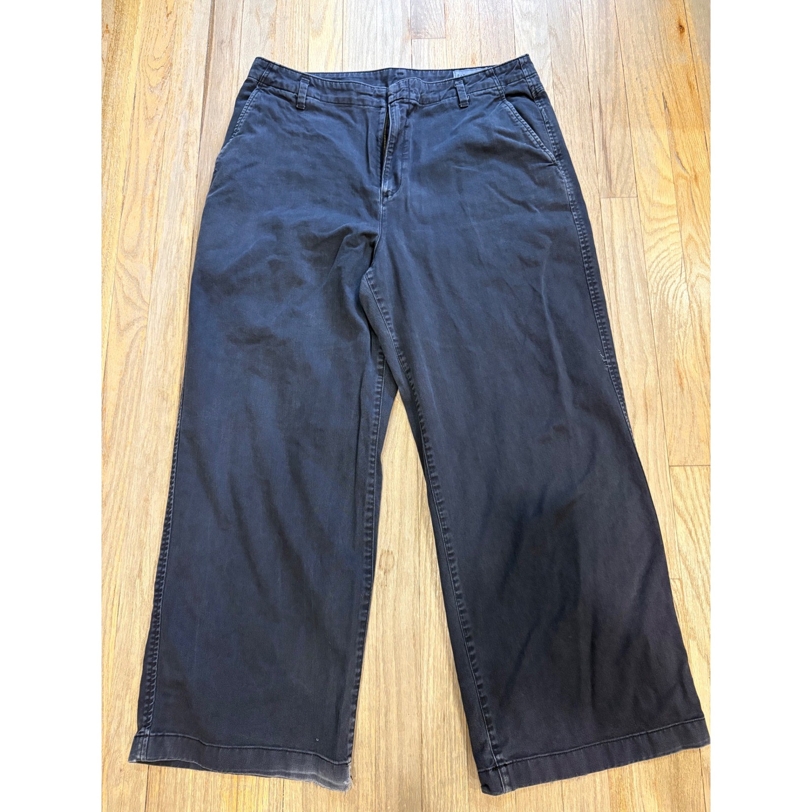 Gap Loose Khaki Wide Leg Pants Women’s Size 16 Black Faded Wash