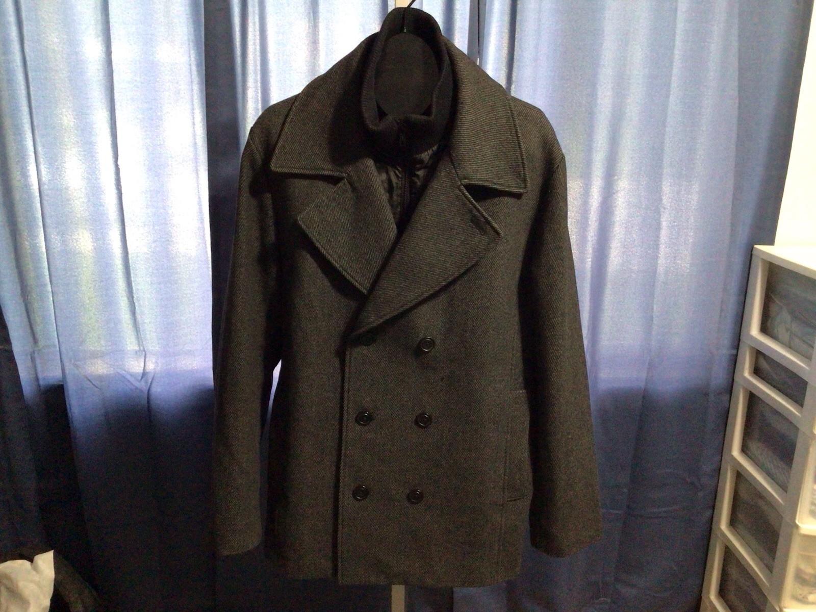 American Rag Gray 3 Button Quilted Zip Liner Rib Collar Long Sleeves Jacket XL