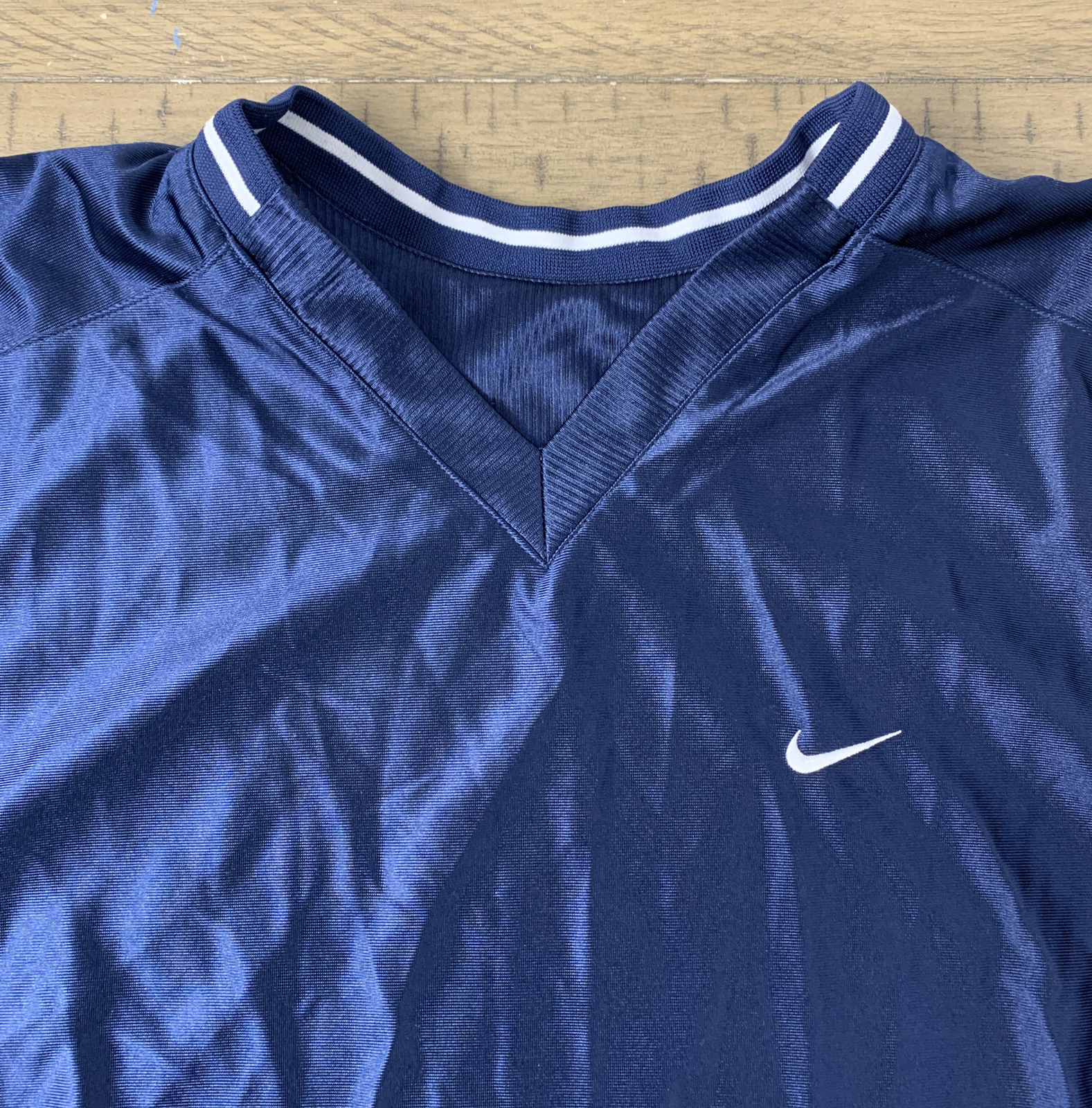 Nike Dazzle Silky Shiny Navy Sleeveless Basketball Reversible Jersey ( READ)