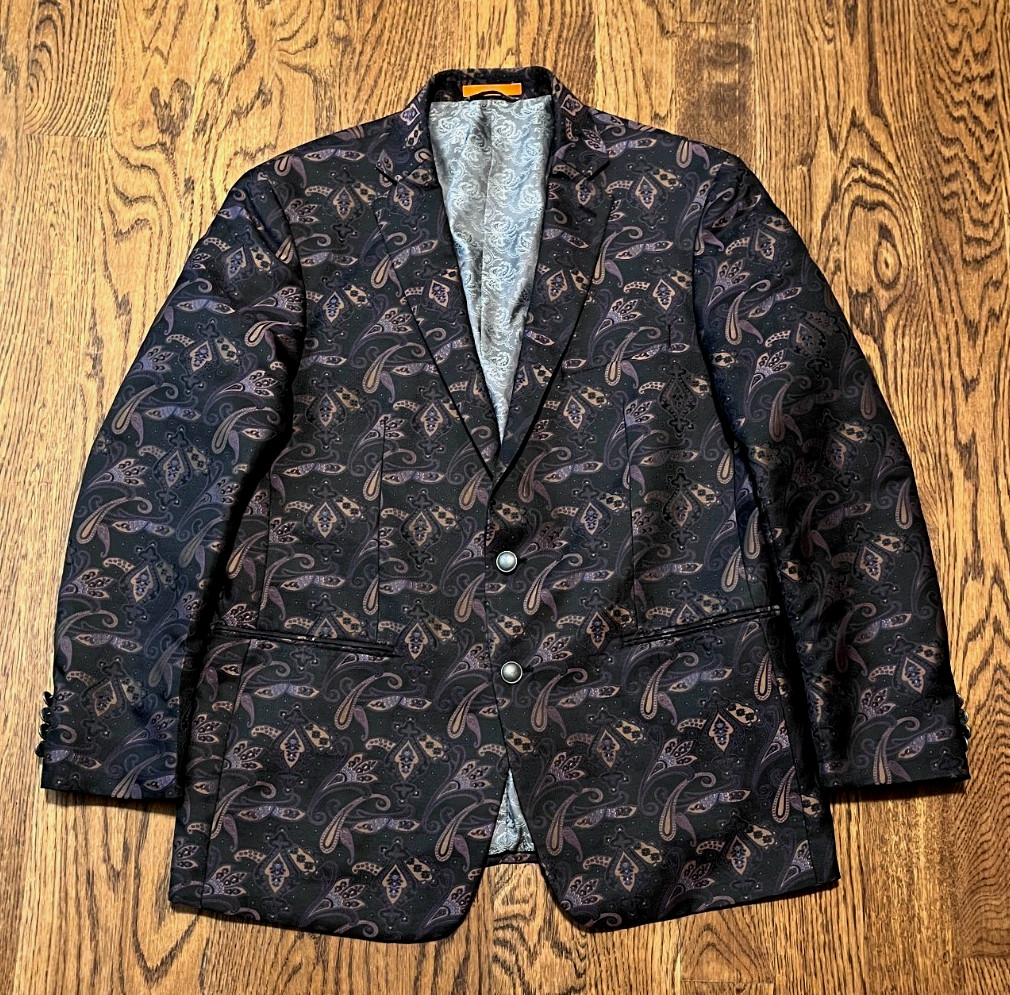 Tallia Blazer Jacket 46R Macys Paisley Sport Coat EUC
