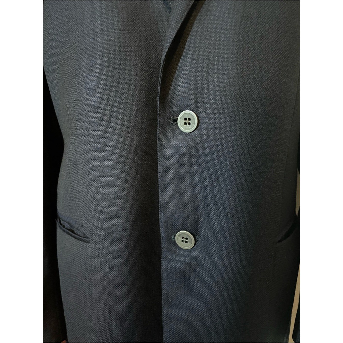 Todd Snyder Men’s Mayfair Fit Navy Blue Wool Pewter Two Button Blazer Sport Coat