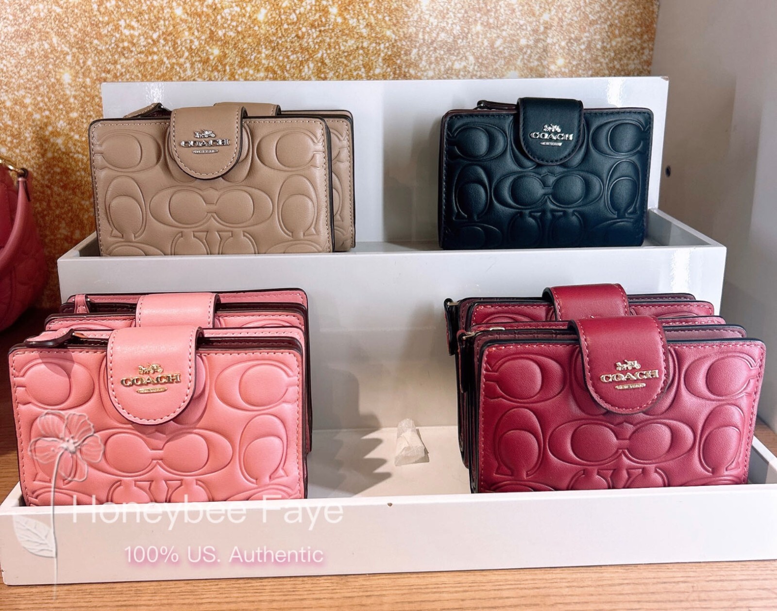 NWT Coach Medium Corner Zip Wallet With Signature CM241