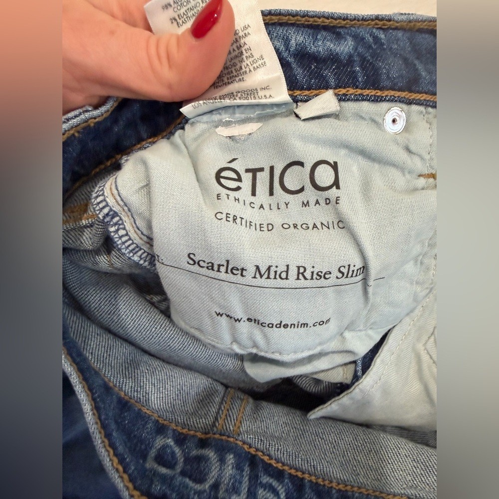 🌴 Ética Scarlet Mid-Rise Slim Jeans — Beach Break (Size 26) — NWT