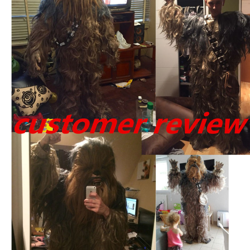 Halloween Star Wars Chewbacca Fancy Dress Costume Adult Chewie Full Set Costume