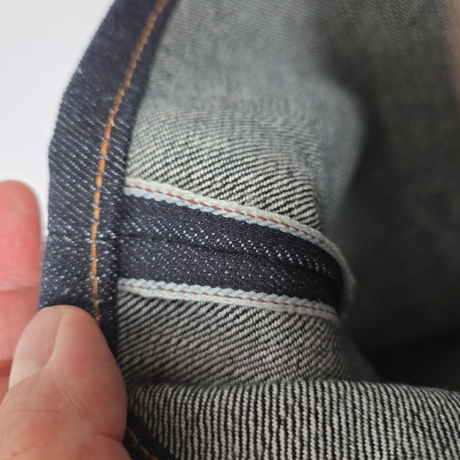 Naked & Famous Slim Guy Deep Indigo Selvedge Jeans 31×30 NWOT Hemmed