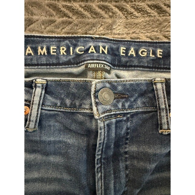 American Eagle Airflex 360 Slim Jeans Mens 31×32 Blue Medium Wash Whiskered 0159
