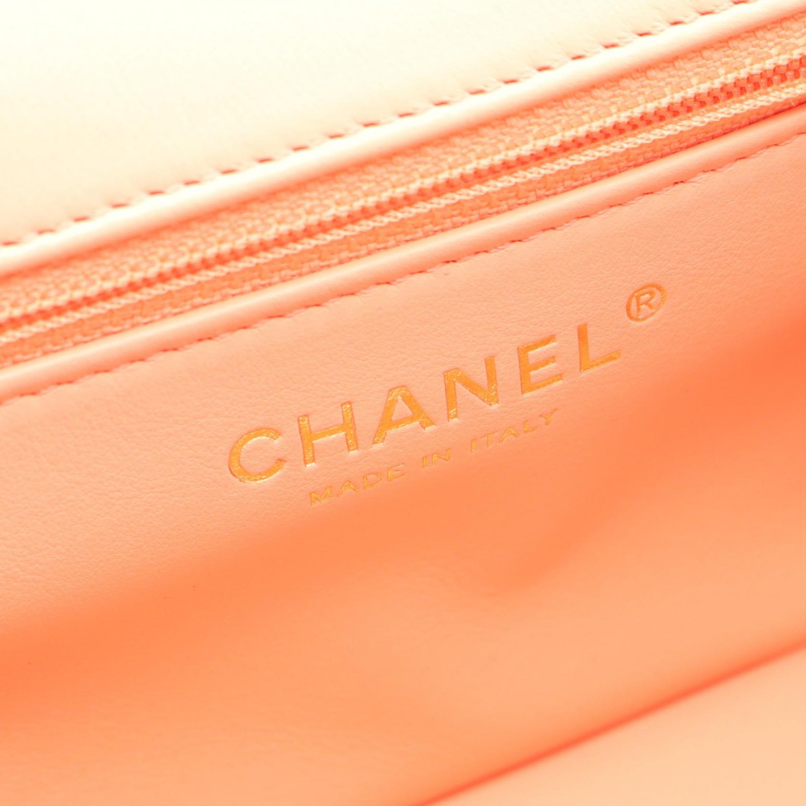 CHANEL Matelasse 2WAY Chain Shoulder Bag Lambskin Orange GHW Used Women