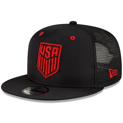 New Era U.S.A Soccer National Team Snapback Hat Black Trucker Mesh Back Cap